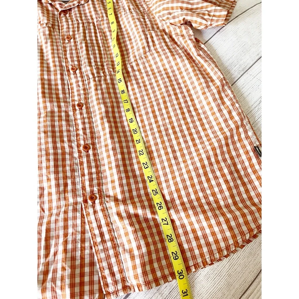 The North Face rust plaid short sleeve shirt L